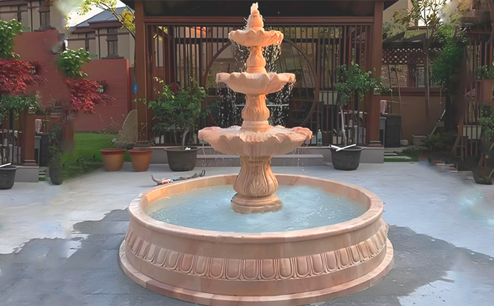 大理石層層噴泉——水韻天成，演繹自然與藝術(shù)的交響曲