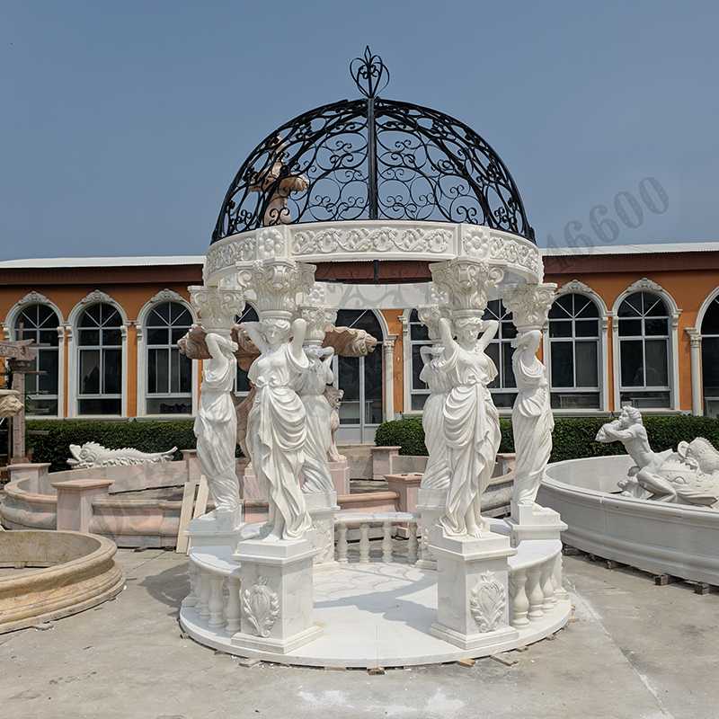 歐式人物涼亭，歐式石雕涼亭，石雕人物涼亭