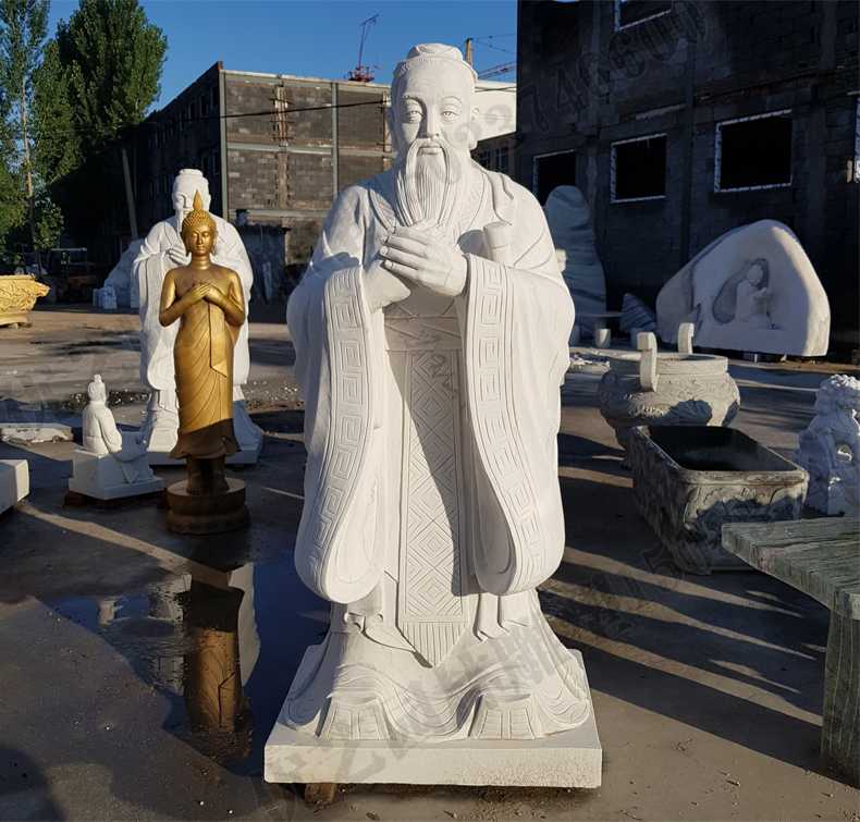 石雕孔子像，大理石孔子像，校園孔子雕像