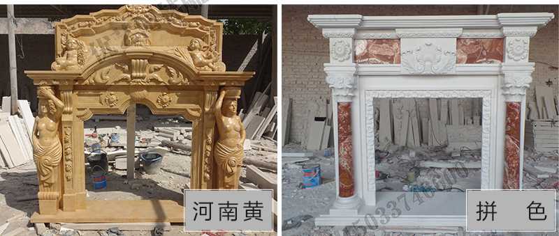 石雕壁爐架款式，定制石雕壁爐架，石雕壁爐架廠家