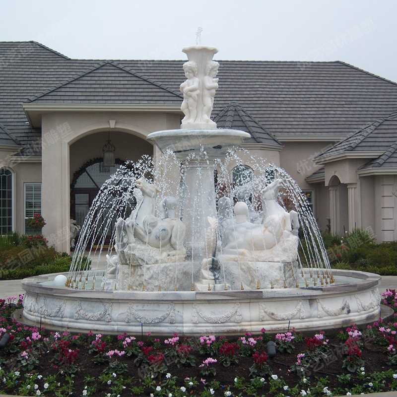 石雕噴泉，大理石噴泉，人物石雕噴泉