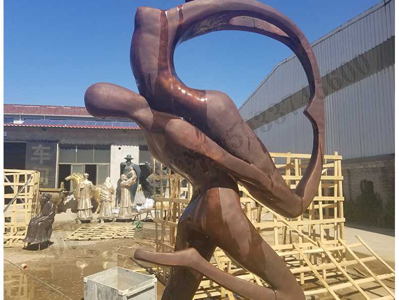 銅舞蹈人物雕塑，跳舞人物銅雕塑，純銅抽象雕塑