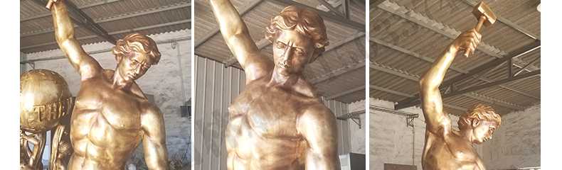 自我雕刻銅雕塑，銅人物雕塑，雕刻自我銅雕塑