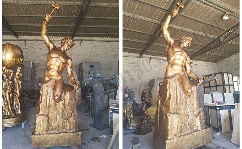 雕刻自我人物雕塑，銅雕刻自我，自我雕刻純銅雕塑