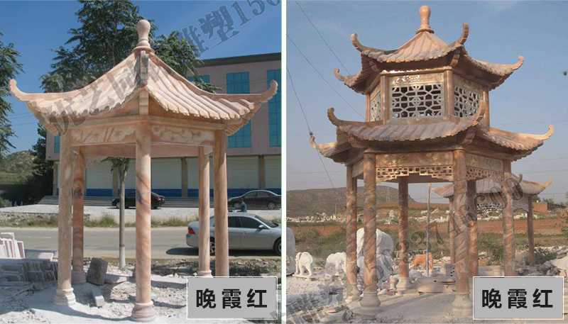 中式大理石涼亭，石雕涼亭廠家，石雕景觀涼亭定制