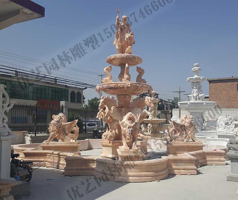 大理石景觀噴泉，歐式大型噴泉，石雕噴泉廠家