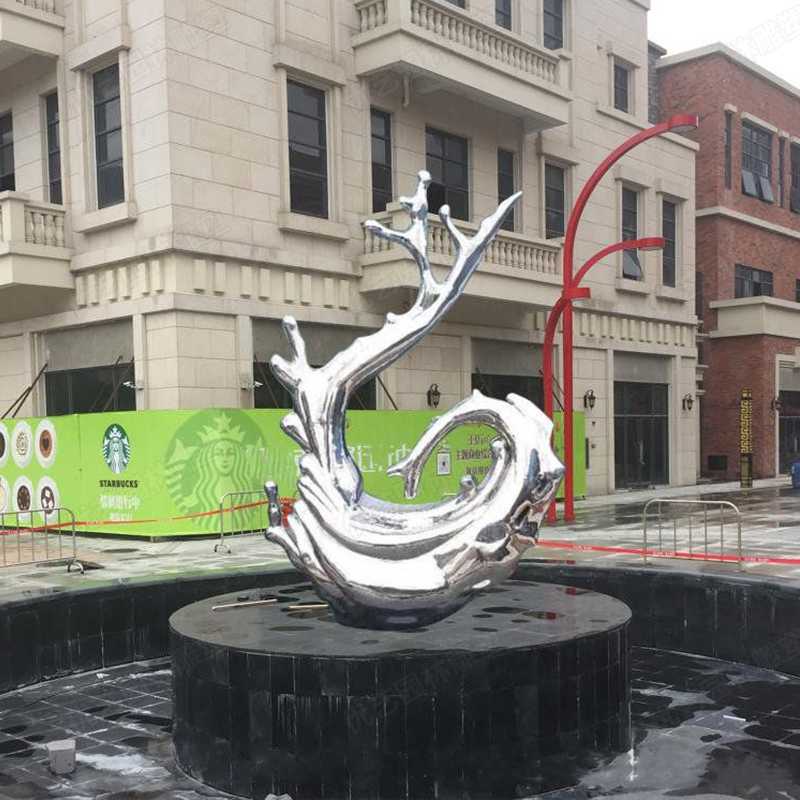 不銹鋼水花雕塑，不銹鋼雕塑廠家