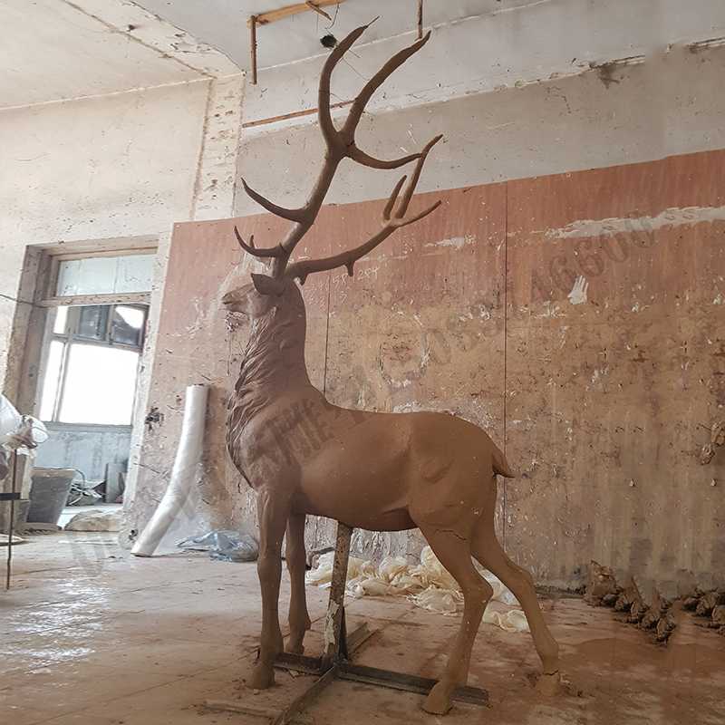 銅鹿模型，銅麋鹿雕塑，麋鹿模型，銅麋鹿泥模3.jpg